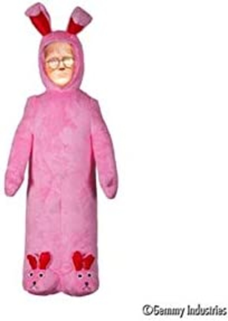 6' Gemmy Airblown MIXED MEDIA PLUSH Ralphie in Bunny Suit 112572